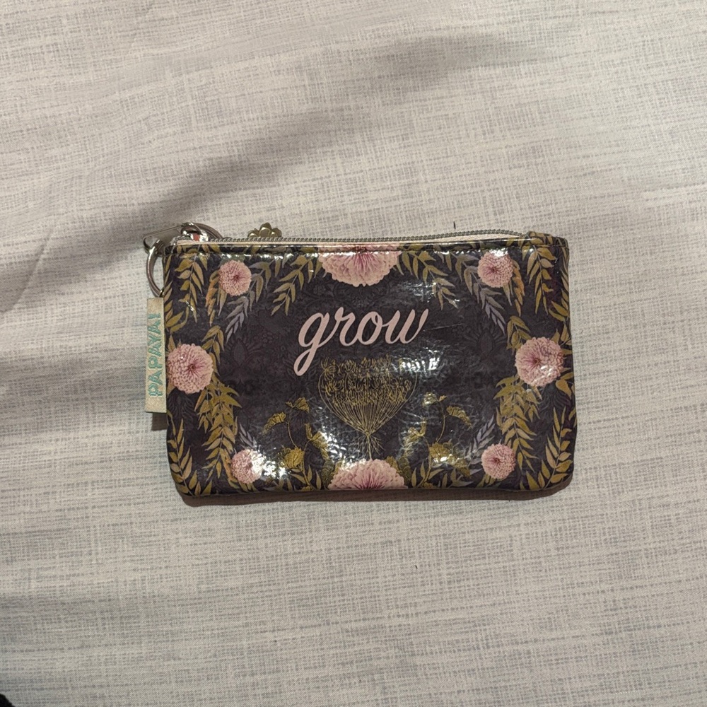 Papaya 'Grow' Floral Clutch - Gray and Pink